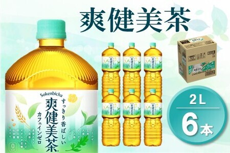 爽健美茶 2L×6本(1ケース)【コカコーラ カフェインゼロ 香ばしい おいしい ブレンド茶 お茶 国産 ハトムギ 玄米 大麦 ドクダミ ハブ茶 チコリー 麦芽 植物素材 飲料 お徳用 ペットボトル】 Z-F047039