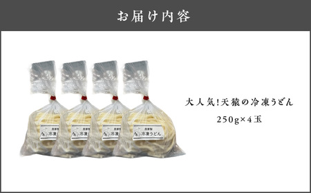 大人気 ！ 天猿 の 冷凍 うどん 4玉 C075-001-01 麺 麺類 オリジナルブランド 天猿うどん もちもち 水炊き すき焼き 鍋料理 冷やしうどん かけうどん ふるさと納税 鹿児島 知名町 