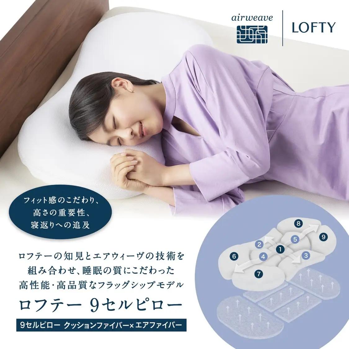 （エアウィーヴ グループ）ロフテー【2号】9セルピロー エラスティックパイプ×エアファイバー