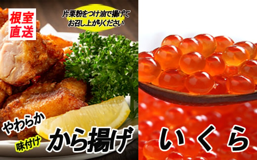 B-70024 味付若鶏やわらか唐揚げ(ザンギ)350g×6P、いくら醤油漬け100g×2P