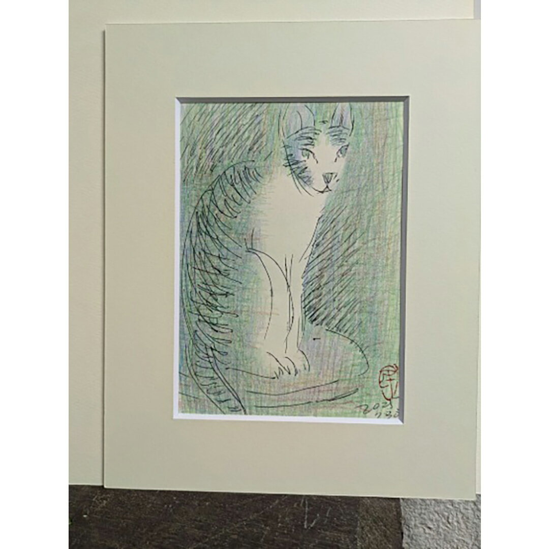 【ふるさと納税】 【 限定 1点 】ねこ・MiMi　I 絵画 絵 アート アトリエ 飛動庵