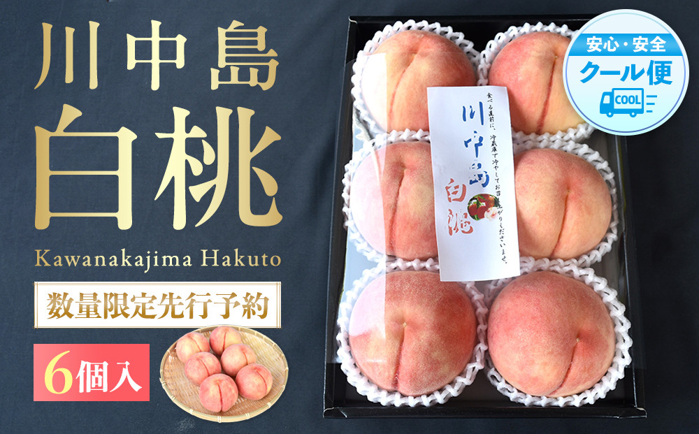 ［2027年発送分］［桃！数量限定先行予約！］川中島白桃 約2kg 6個入 100個に1個の厳選品 こだわり農家厳選！［KG33］ 303446_XM90033