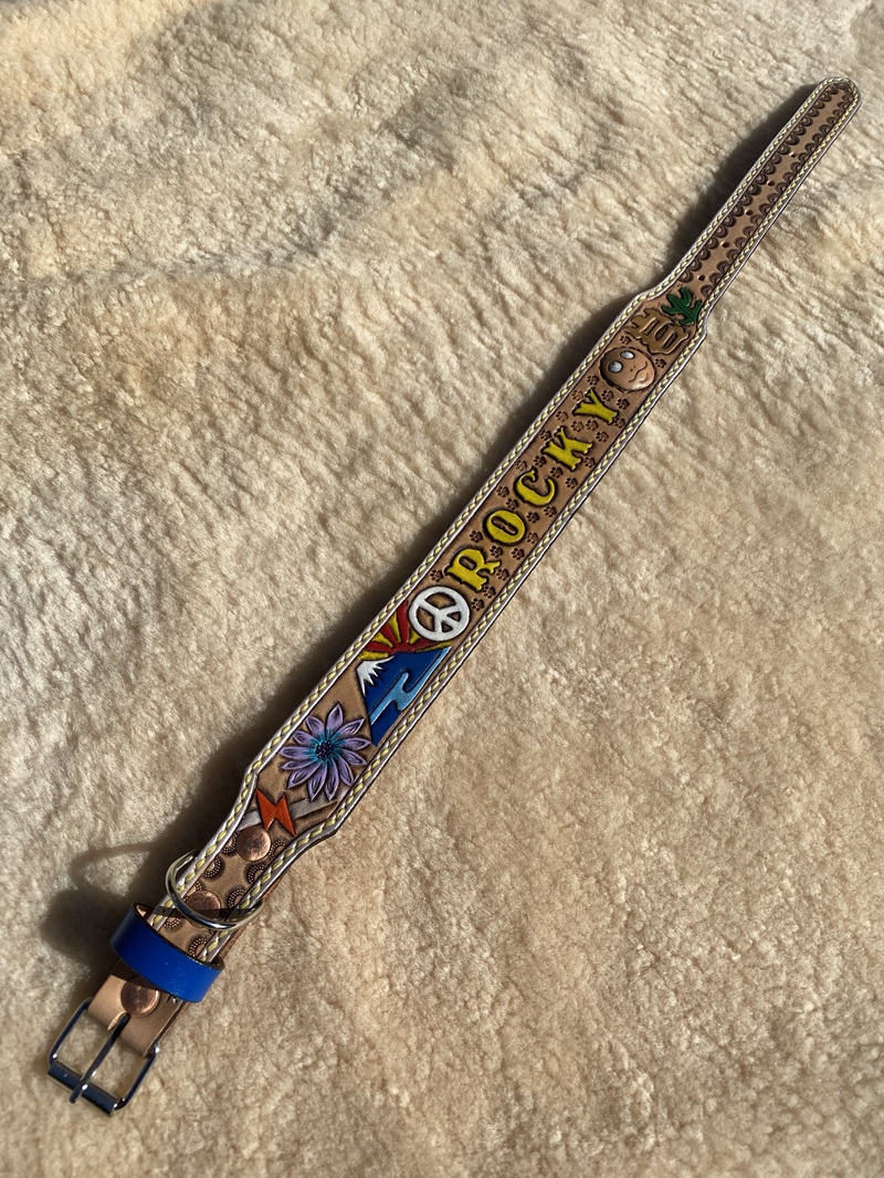 a70-016　ワイド幅首輪 中型犬 ハンドメイド