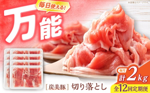 【12回定期便】 切り落とし 長崎県産 豚切り落とし / 計2kg 定期便 豚肉切り落とし＜宮本畜産＞ [CFA016] 長崎 西海 ブタ 豚 切り落とし 切り落とし