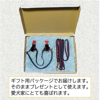 ふるさと納税 荒川区 トイプードル向けハーネス&リード(カラー:紺赤紺)【001-018-2】 |  | 02