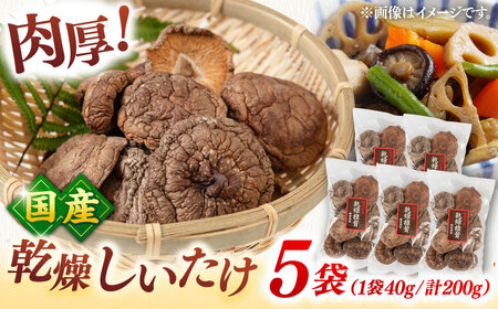 乾燥しいたけ　40g×5袋セット 桂川町/オドラ株式会社[ADBA005]国産椎茸 乾燥椎茸 乾燥  椎茸 干し椎茸 天日干し椎茸 乾燥椎茸セット 九州