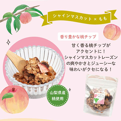 グラノーラ 食べ比べセット 60g×10袋 桃 柿 シャインマスカット ドライフルーツ入り 無添加【1575392】