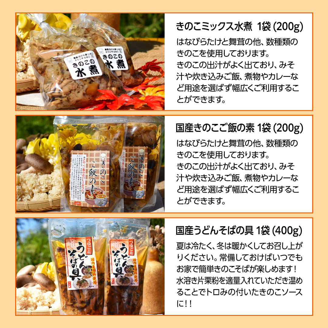 きのこ加工品詰め合わせ5点セット (AU003)