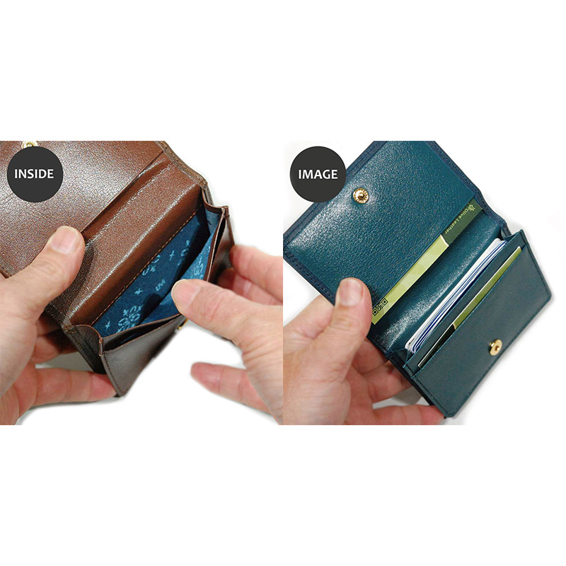 シルキーレザー 名刺入れ 【LIME】：ブラック