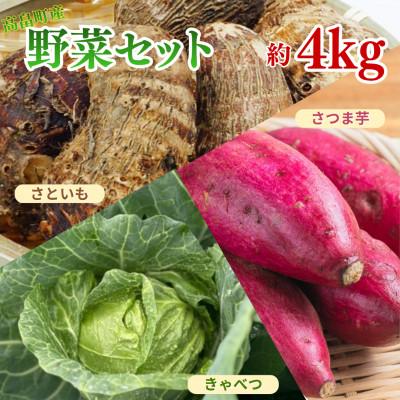 ふるさと納税 高畠町 【期間限定発送】3種 野菜(キャベツ さつまいも 里芋)計約4kg セット 農家の店しゃんくすろーど