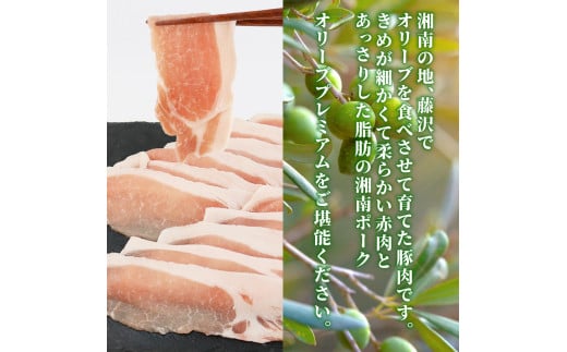 豚肉 藤沢産 湘南ポーク オリーブプレミアム ローススライス3Pと味噌漬け10枚セット