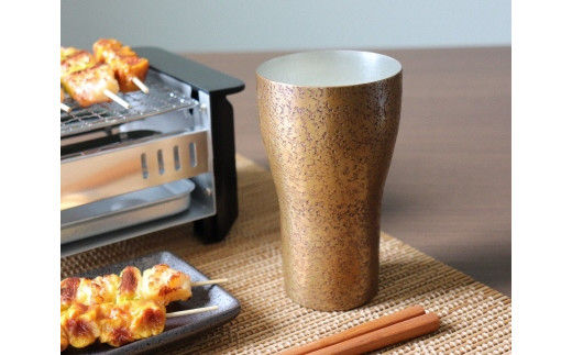 鎚起銅器職人とのコラボタンブラー「WABISABI」～和・美・咲味～【咲味】(ゴールド) FCCS060007