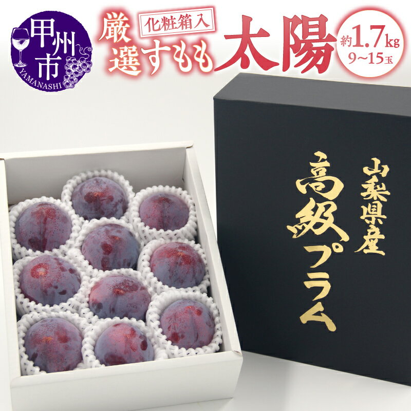【ふるさと納税】 すもも 太陽プラム 2026年 先行予約 7月 8月 9月 発送 約1.7kg 9〜15玉 果物 フルーツ 太陽 プラム スモモ くだもの 期間限定 数量限定 化粧箱入り ギフト 贈答 厳選 果実 山梨県 甲州市 （APX） 【B-872】
