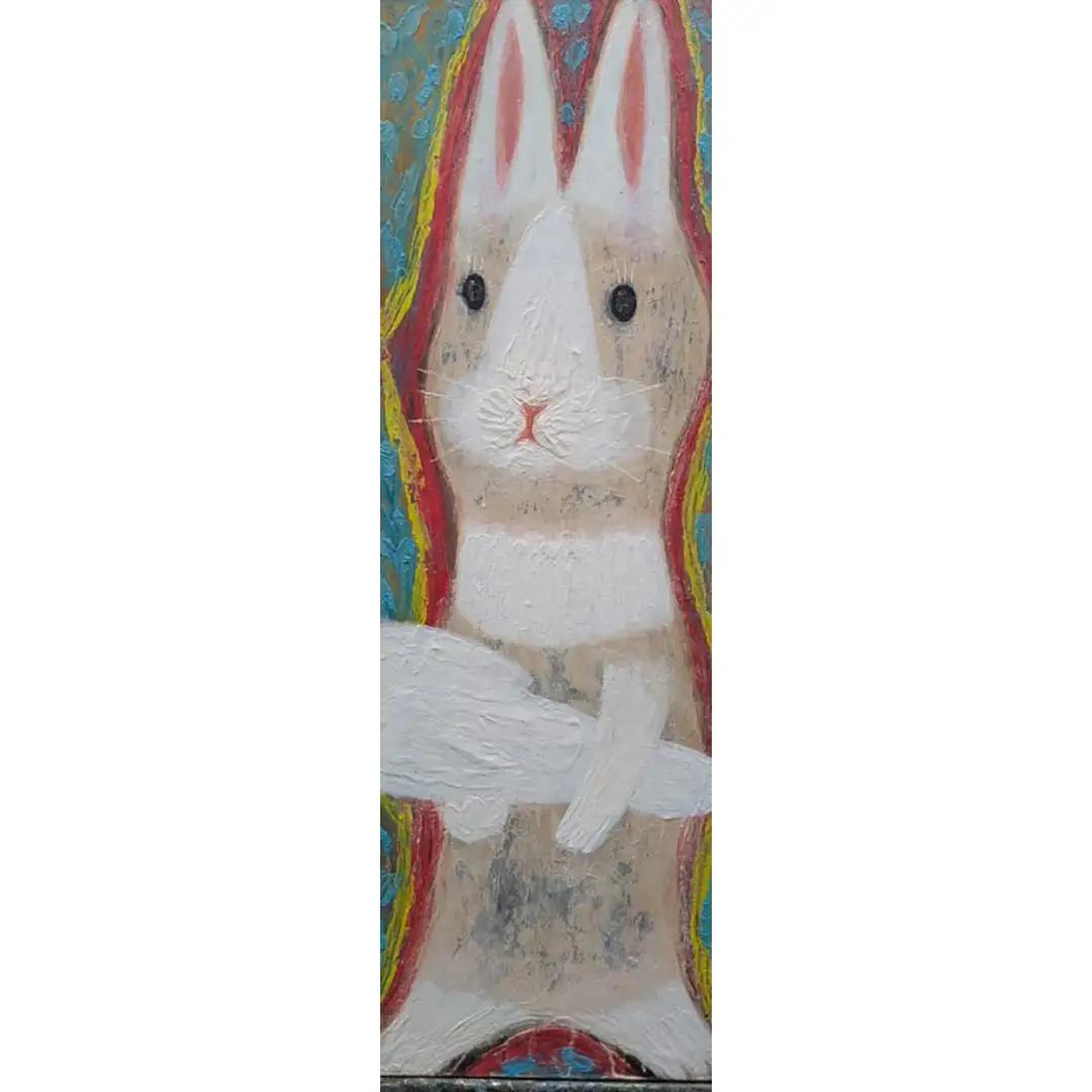 うさぎ・雲を掴む 絵画 アート インテリア 一点物