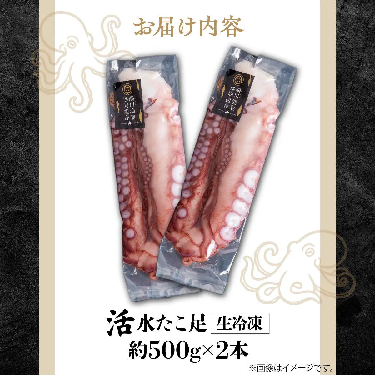 北海道 鵡川漁協発！活水生たこ足冷凍（約1kg） MKWV004