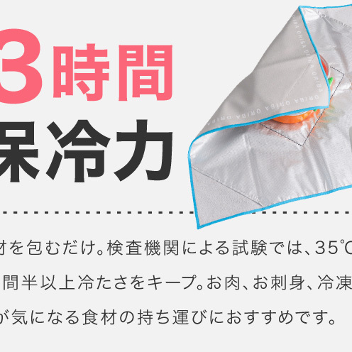 ORIBA 保冷ふろしき40（小）ブルー【風呂敷 ふろしき 保冷バッグ エコバッグ 日用品 雑貨 鞄 かばん 夏 保冷 ALOHAS】 099H4979_イメージ4