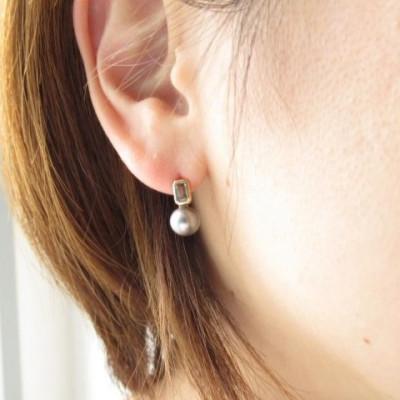 ふるさと納税 座間味村 kerama pearl × green sapphire earring 1 / K18 (片耳) |  | 03