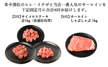 【年6回偶数月発送】伊賀牛 A5ヒレ・サーロイン・イチボ 定期便A 総合計約6.0kg【dido-tkb0023】