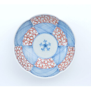 有田焼 文青 輪花預け鉢２個セット（市松花弁紋・地紋）まるぶん A35-189_イメージ2