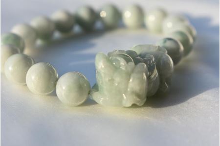 【限定】翡翠ヒキュウ付ブレスレット（２色）　アクセサリー　ブレスレット　パワーストーン※着日指定不可◇