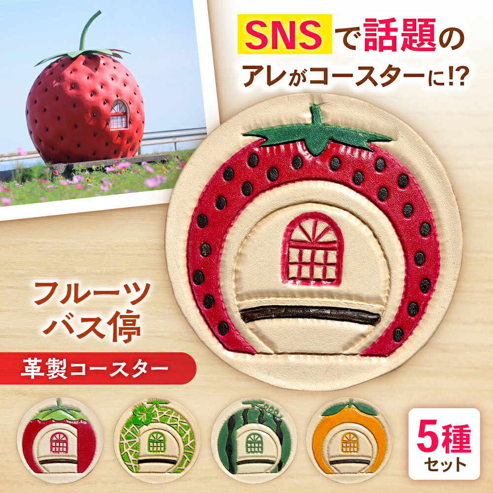 【ふるさと納税】フルーツバス停コースターセット / 小物 こもの 雑貨 ざっか カラフル グラス コップ/artigiano maldestro[AHEX003]
