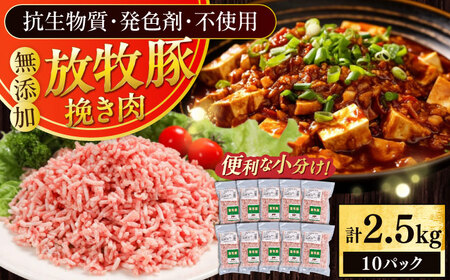 放牧豚 挽き肉 計2.5kg（250g×10） 精肉 スライス 小分け 冷凍 北海道 [AXBA123]