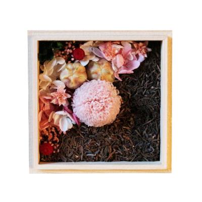 ふるさと納税 宇治市 【お花とお茶葉のアレンジメント】茶和花(宇治駅)ピンク