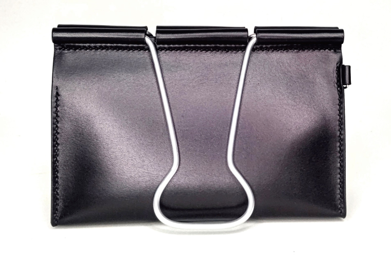 クリップバッグ Wide【バッグ ダブルクリップ クリップ 本革 数量限定 手作り 革製品 小物 水戸市 茨城県】（AF-9）