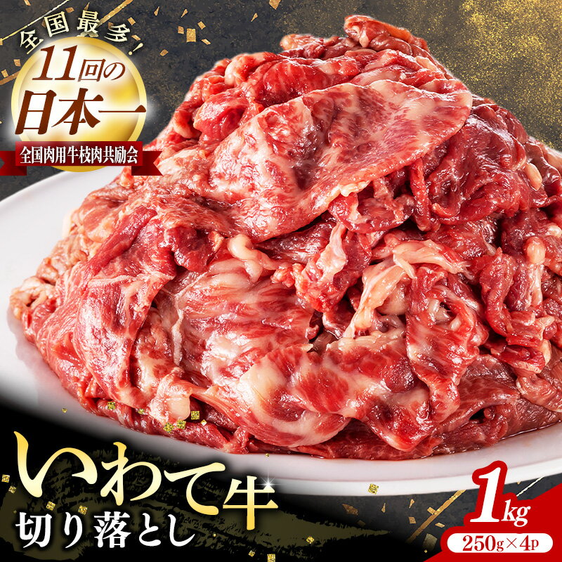 【ふるさと納税】いわて牛切落し1kg 岩手県産 黒毛和牛 国産 牛肉 肉 切り落とし 焼肉 牛丼 すき焼き 小分け 冷凍 和牛 岩手県 岩手町 いわちく