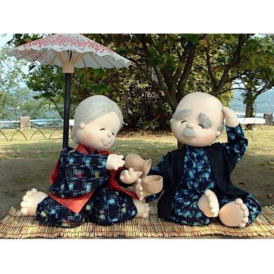 ふるさと納税 福山市 手造り布人形 みの里　『 ふたり酒 』
