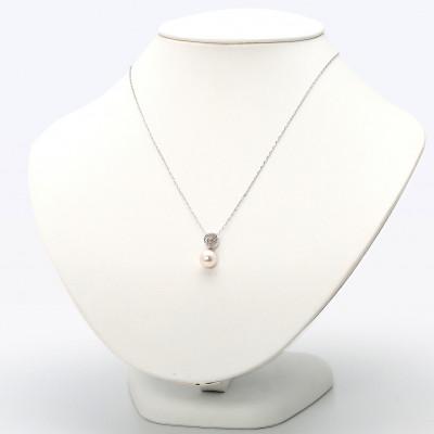 ふるさと納税 長崎市 あこや真珠(約8mm珠)透かし模様ペンダントB/K18ホワイトゴールド |  | 02