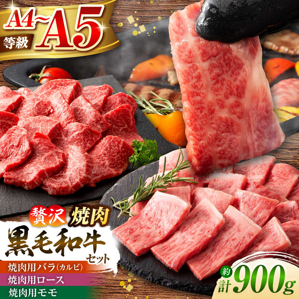 【ふるさと納税】くまもと黒毛和牛「藤彩牛」焼肉用3種セット 計約900g 牛肉 黒毛和牛 国産 300g 牛 肉 バラ カルビ モモ ロース 部位 熊本 菊陽 うし ぎゅう ぎゅうにく【株式会社フジチク】[BHAD124]