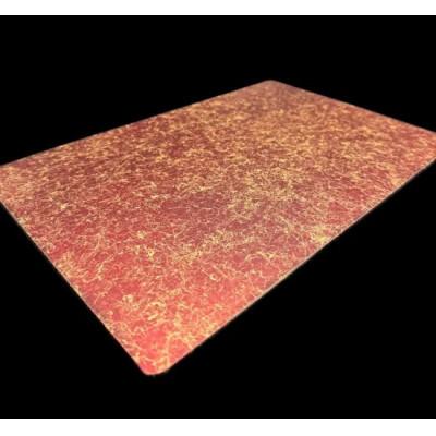 ふるさと納税 高野町 ガラスプレート S(D)　乱糸(マット仕上げ)赤溜