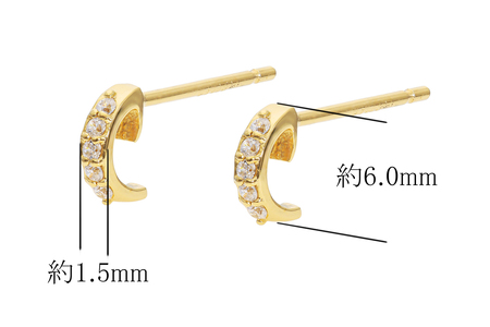 K18YG　プチダイヤピアス　mk-438　CR-4