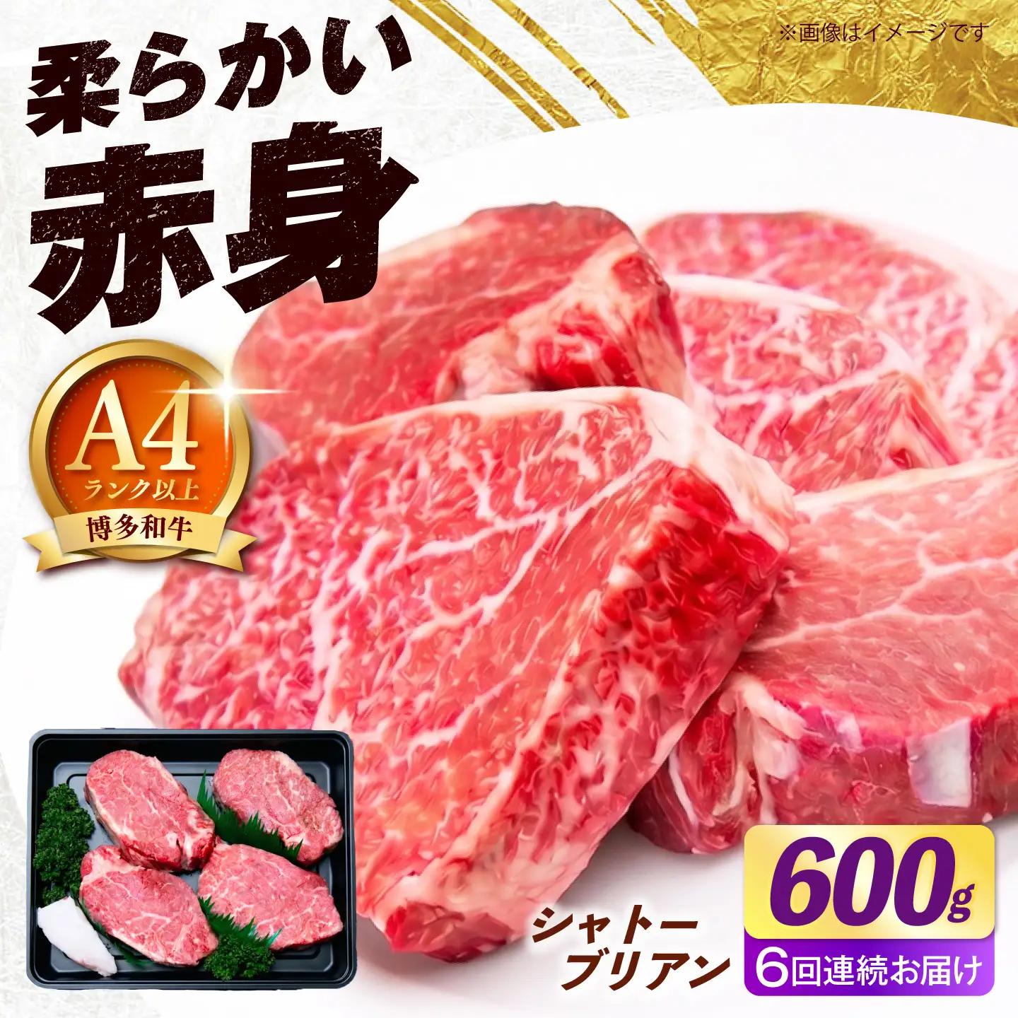 【全6回定期便】ヒレ シャトーブリアン ステーキ 600g（150g×4枚） [ABEZ021] シャトーブリアン