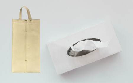 本革吊るしティッシュカバー　ベージュ