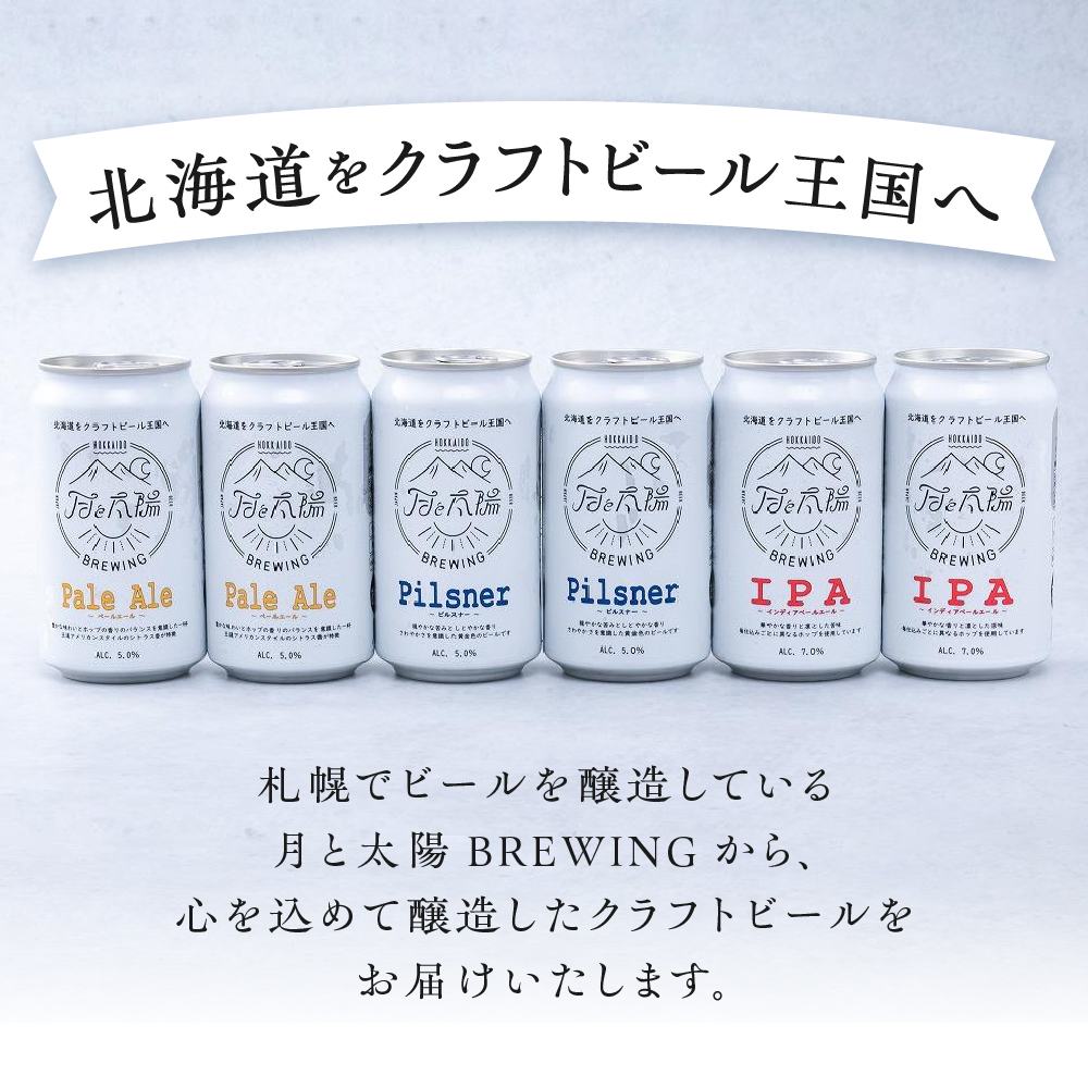 月と太陽BREWINGクラフトビール6缶セット