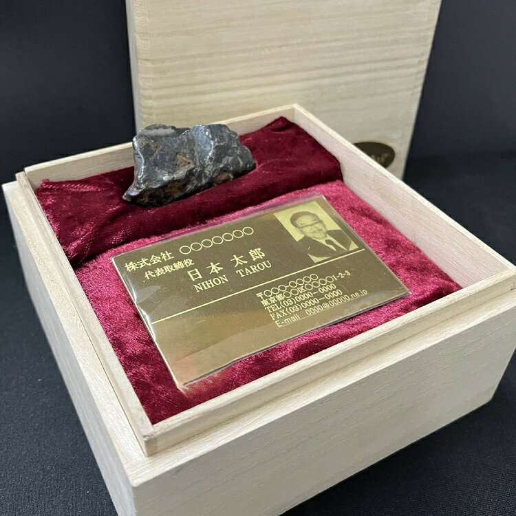 【ふるさと納税】 金 名刺 金(18K)の名刺 ＆ 隕石台座セット [ダイテック 愛知県 岡崎市 ok23bzx090015] 18K ゴールド 隕石 台座 高級 カード 置物