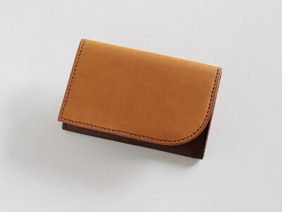 名刺入れ tanikoオリジナル（メインカラーキャメル×サブカラー焦茶）レザー 革製品 [AXAP013]
