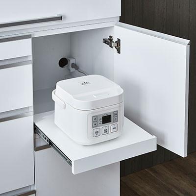 ふるさと納税 筑後市 食器棚 レンジ台 ナポリ スライドアップ扉タイプ 幅120【カラー:鏡面ホワイト】 |  | 02