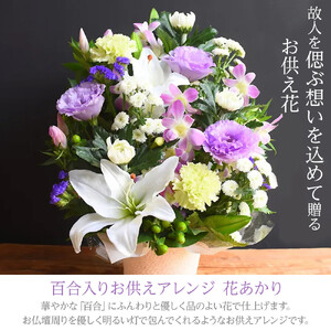 フラワーアレンジメント 花あかり　白ムラサキ【 花 花束 フラワーアレンジメント 】