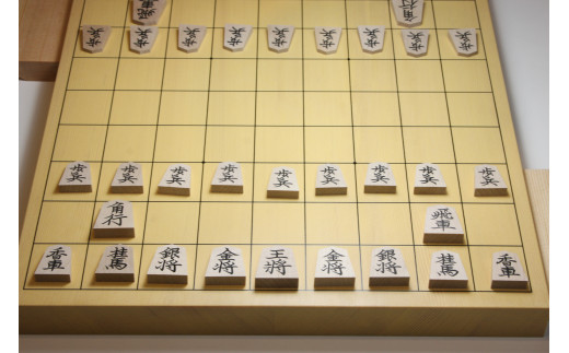 08-22-008　将棋駒と将棋盤のセット(押駒・1寸盤)