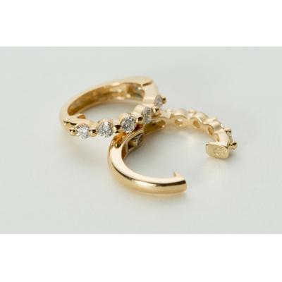 ふるさと納税 甲府市 【ジュエリーの街、山梨県甲府市】ダイヤ0.34ct K18ピアリング　LE346Y |  | 01