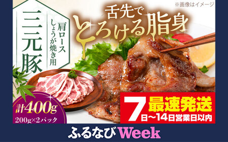 【ふるなびWEEK対象】 平田牧場 肩ロース しょうが焼き用 400g (200g×2P) スライス 冷凍 冷凍配送 北海道 三元豚  [AJAP129-777] 