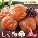 【ふるさと納税】紀州南高梅 しそ梅(塩分15％) 1kg 梅干し 梅干 うめぼし 1キロ 送料無料 ふるさと納税 梅干し