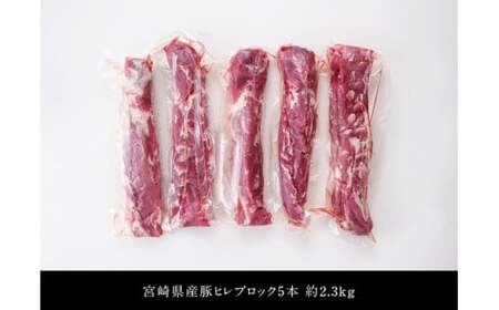 豚肉 【令和8年7月発送】宮崎県産豚 ヒレブロック ５本(合計約2.3kg) 【豚肉】