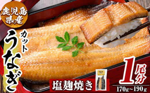 a982-C うなぎ塩麹焼き・1尾分(170g～190g)【うえの屋】姶良市 うなぎ 鰻 ウナギ 塩こうじ 塩麹 焼き カット 鹿児島 国産 冷凍
