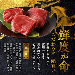 【馬刺し】 新鮮コリコリ国産馬刺し【馬刺しタレ付き】福岡県産《コリコリ馬刺し》 (100g×3P)_福岡県産 新鮮 馬刺し コリコリ 100g × 3パック 赤身 馬刺しタレ あまくち 国産 刺身 生