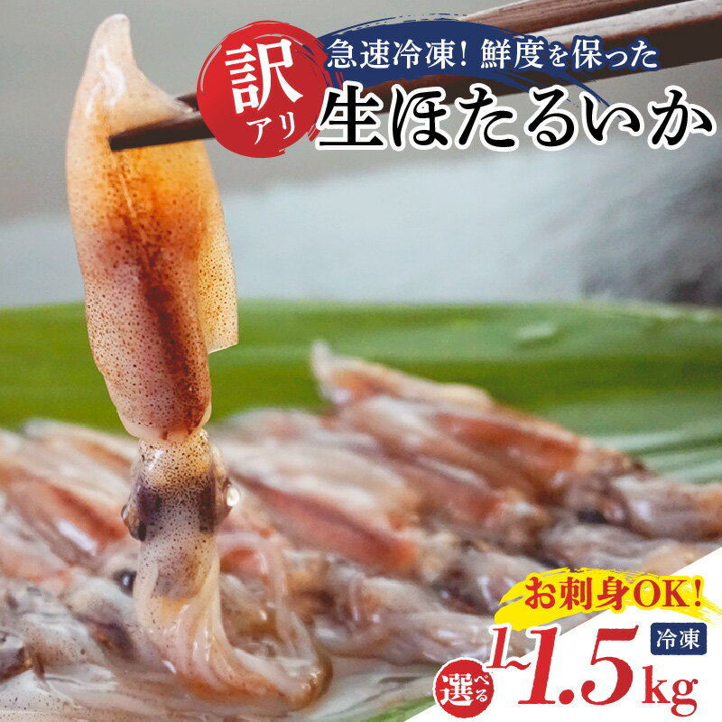 【ふるさと納税】【レビューキャンペーン実施中】 訳あり 生ほたるいか 小分けパック（1パック250g） 【選べる容量 1kg・1.5kg】 ホタルイカ 冷凍 サイズ 不揃い 兵庫県 香住産 いか 海鮮 刺身 刺し身 生食 醤油漬け 沖漬け 不揃い 傷 胴体と足が離れている場合あり)送料無料