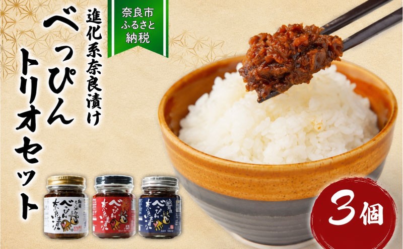
                  奈良漬けセット 3本 和風 ラー油 / 激辛 味噌 / 塩だれ 味の進化系 奈良漬 べっぴんトリオセット 漬物 手作り 漬け物 お米 にあう ごはん のおとも 【 ピザ パン おつまみ しゃぶしゃぶ サラダ カルパッチョ 厚揚げ そうめん 豆腐 料理をアレンジ】  narazuke べっぴん奈良漬 オリジナル 奈良漬け お漬物  ならづけ tukemono つけもの 奈良 nara 奈良県 奈良市
                